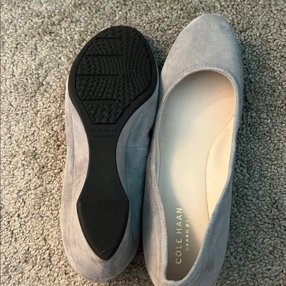 Cole Haan Light Gray Suede Ballet Flats - Picture 4 of 4
